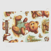  Schattige teddybeerpatroon Golfhanddoek (Horizontaal)