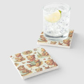  Schattige teddybeerpatroon Stenen Onderzetter (Zijkant)