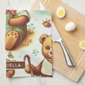 Schattige teddybeerpatroon Theedoek (Quarter Fold)