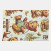 Schattige teddybeerpatroon Theedoek (Horizontaal)