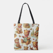 Schattige teddybeerpatroon Tote Bag (Achterkant)