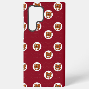 Schattige teddyberen in wit cirkelpatroon samsung galaxy hoesje