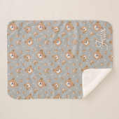 Schattige teddyberenpatroon gepersonaliseerd sherpa deken (Voorkant (horizontaal))