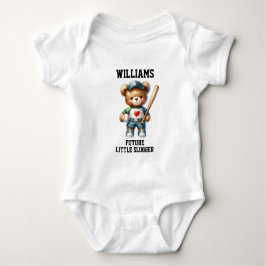 Schattige Teddydbeer Toekomstige Honkbalspeler Romper