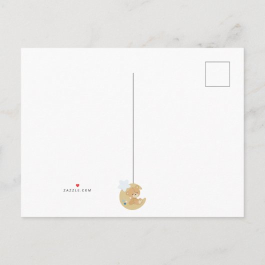 Schattige teeddy Bear Baby Birth Stats Aankondigingskaart (Achterkant)