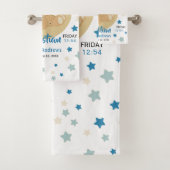 Schattige teeddy Bear Baby Birth Stats Bad Handdoek (Insitu)