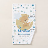 Schattige teeddy Bear Baby Birth Stats Bad Handdoek (Handdoek)