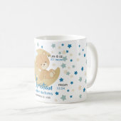 Schattige teeddy Bear Baby Birth Stats Koffiemok (Voorkant rechts)