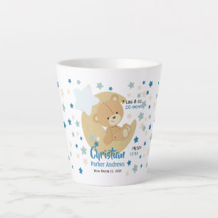 Schattige teeddy Bear Baby Birth Stats Latte Mok