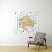 Schattige teeddy Bear Baby Birth Stats Wandkleed (In Situ (horizontaal))