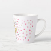 Schattige teeddy Bear Baby Girl Birth Stats Latte Mok (Rechts)