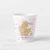 Schattige teeddy Bear Baby Girl Birth Stats Latte Mok (Voorkant)