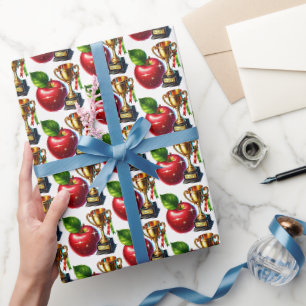 Schattige Tegelpatroon voor leerkrachten Cadeaupapier
