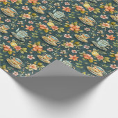 Schattige tegelthee party inpakpapier (Hoek)