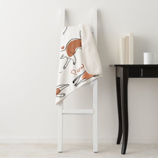 Schattige tekendieren sherpa deken (In situ)