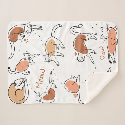 Schattige tekendieren sherpa deken (Voorkant (horizontaal))