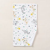 Schattige tekendieren sterren witte kinderen bad handdoek (Handdoek)