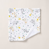 Schattige tekendieren sterren witte kinderen bad handdoek (Wasdoekje)