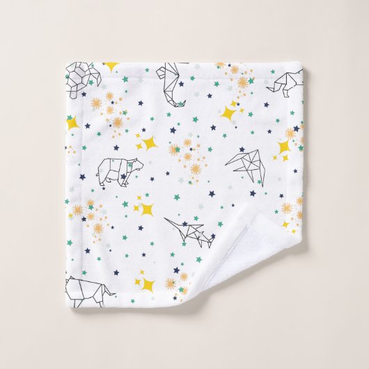 Schattige tekendieren sterren witte kinderen bad handdoek (Wasdoekje)