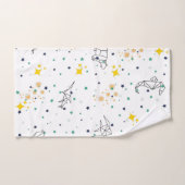 Schattige tekendieren sterren witte kinderen bad handdoek (Handdoek)