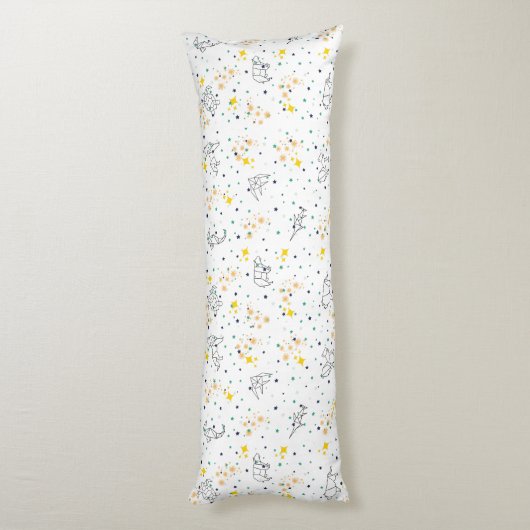 Schattige tekendieren sterren witte kinderen lichaamskussen (Achterkant (Verticaal))