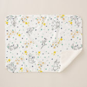 Schattige tekendieren sterren witte kinderen sherpa deken (Voorkant (horizontaal))