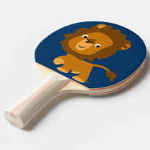 Schattige Tekenfilm Content Leeuw Ping Pong Bat