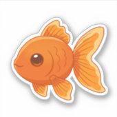 Schattige Tekenfilm Goudvis Sticker (Voorkant)