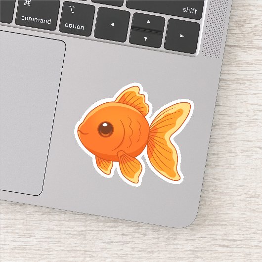Schattige Tekenfilm Goudvis Sticker (Detail)