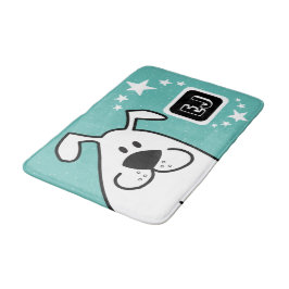 Schattige tekenfilm hondenmonogram badmat