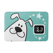 Schattige tekenfilm hondenmonogram badmat (Voorkant)