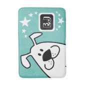 Schattige tekenfilm hondenmonogram badmat (Voorkant Verticaal)