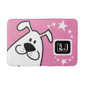 Schattige tekenfilm hondenmonogram badmat (Voorkant)
