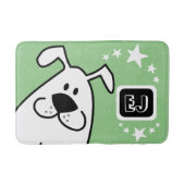 Schattige tekenfilm hondenmonogram badmat (Voorkant)