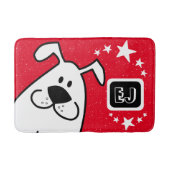 Schattige tekenfilm hondenmonogram badmat (Voorkant)