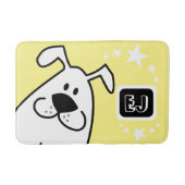 Schattige tekenfilm hondenmonogram badmat (Voorkant)