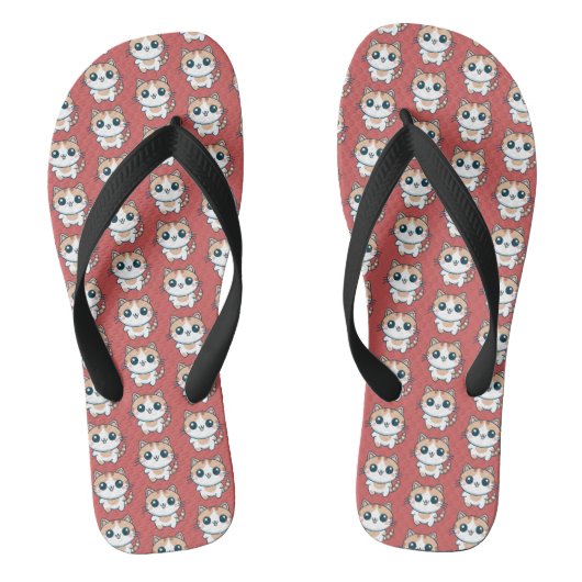 Schattige Tekenfilm Lapjeskat Teenslippers (Voetbed)
