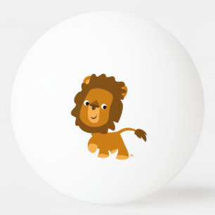 Schattige Tekenfilm Leeuw Ping Pong Bal Pingpongbal