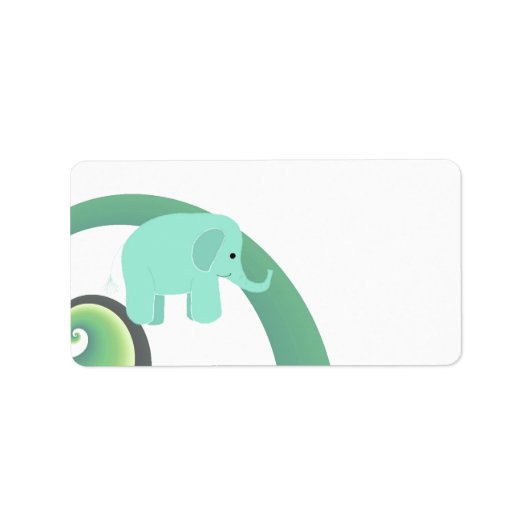 Schattige tekenfilm olifant etiket (Voorkant)