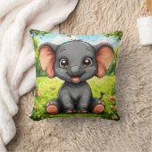 Schattige Tekenfilm Olifant Kussen (Deken)