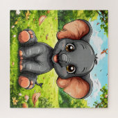 Schattige Tekenfilm Olifant Legpuzzel (Horizontaal)