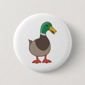 Schattige Tekenfilm Wilde Eend Ronde Button 5,7 Cm (Voorkant)