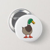 Schattige Tekenfilm Wilde Eend Ronde Button 5,7 Cm (Voorkant /achterkant)