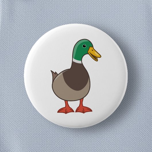 Schattige Tekenfilm Wilde Eend Ronde Button 5,7 Cm