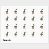 Schattige Tekenfilm Wilde Eend Ronde Sticker (Vel)