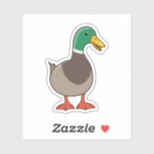 Schattige Tekenfilm Wilde Eend Sticker (Vel)