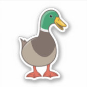 Schattige Tekenfilm Wilde Eend Sticker (Voorkant)