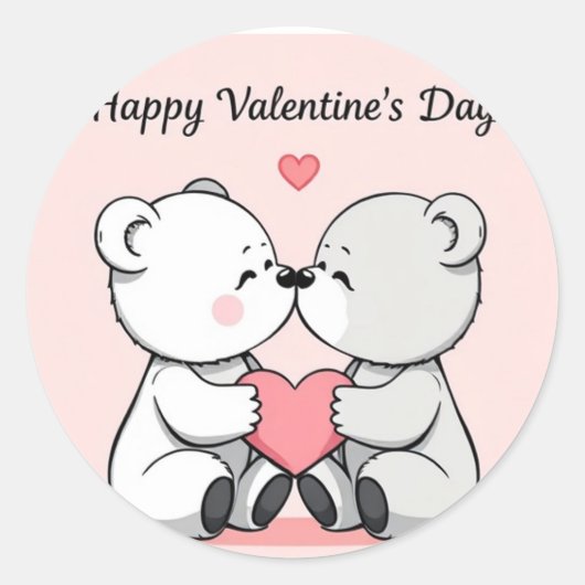 schattige tekenfilmberen  ronde sticker (Voorkant)