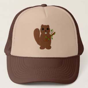Schattige Tekenfilmbever Trucker Pet