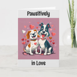 Schattige Tekenfilmhonden Valentijnsdag Kaart